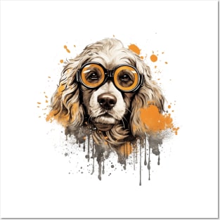 Dog Wearing Goggles Posters and Art